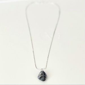 Tumbled SODALITE gemstone necklace on silver chain